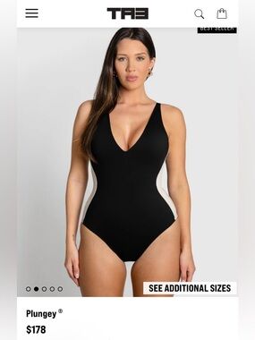 Plungey Women's Black Plunge One-Piece Swimsuit by TA3